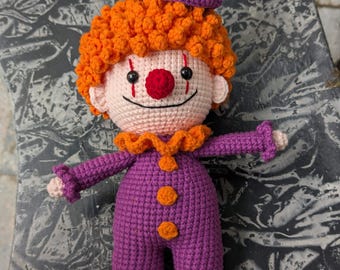 Silly Clown Amigurumi Crochet Pattern | Spooky Cute Circus Doll PDF