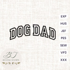 Diseño de bordado para papá perro, diseño de bordado a máquina, diseños de bordado de moda, regalo del día del padre para papá, abuelo, descarga instantánea