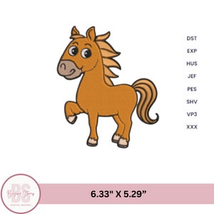 Horse embroidery design, Baby horse machine embroidery designs , kids embroidery design , nursery embroidery design instant download