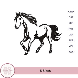 Horse embroidery design, horse machine embroidery,  running horse, pes embroidery designs horse, horse lovers, instant download