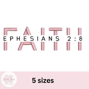 Faith Embroidery Design, Bible verse machine  embroidery, Christian embroidery designs, Ephesians 2:8 PES File, instant download