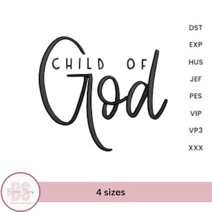 Child of God machine embroidery design,  Baby Shower gift ideas, baby girl baby boy embroidery design, PES DST files Instant download.
