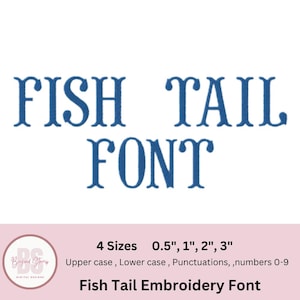 Embroidery Font kids , Fish tail font machine embroidery file, Capital and small Letters ,Punctuations , 0 to 9 numbers in baby's font
