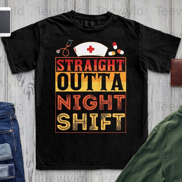 Instant Download Night Shift Nurse Emergency Registered Nurse Practitioner Clipart PNG SVG JPG Print on Demand T-shirt Design File