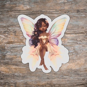 Sticker mat fée fille noire