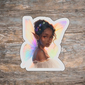 Sticker mat fée fille noire