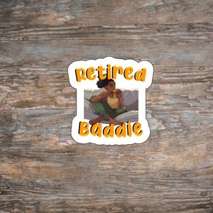 Pegatina mate retirada Baddie Black Girl