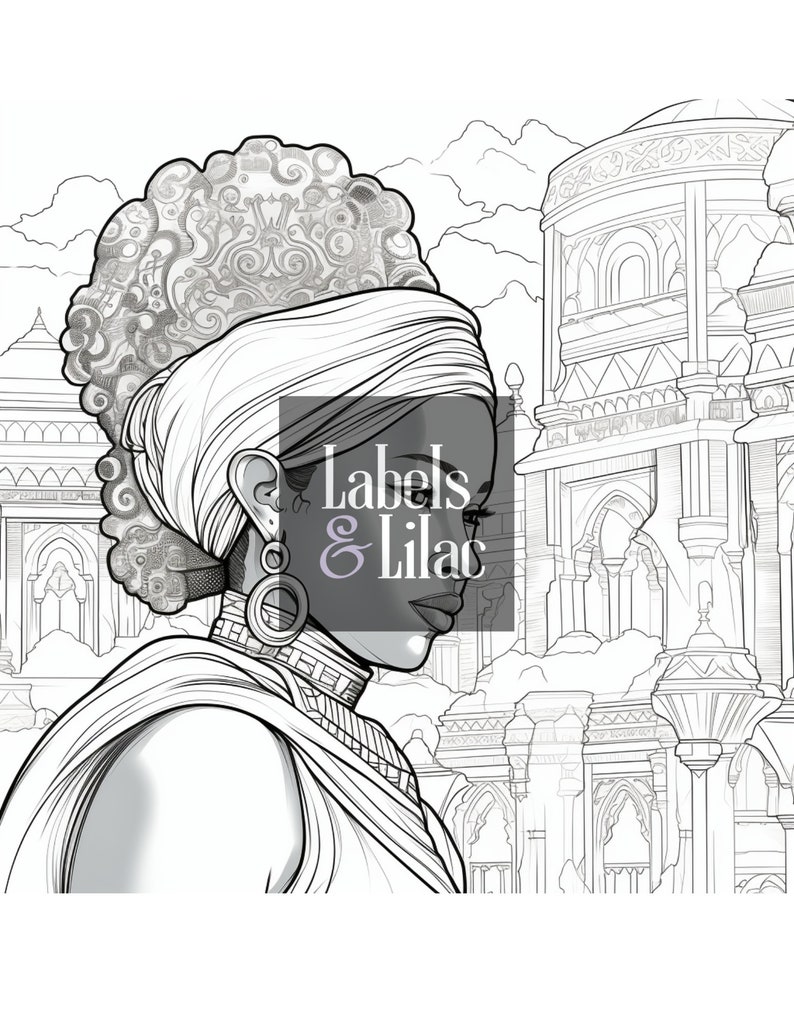10 African Queen Coloring Pages PNG Files Etsy