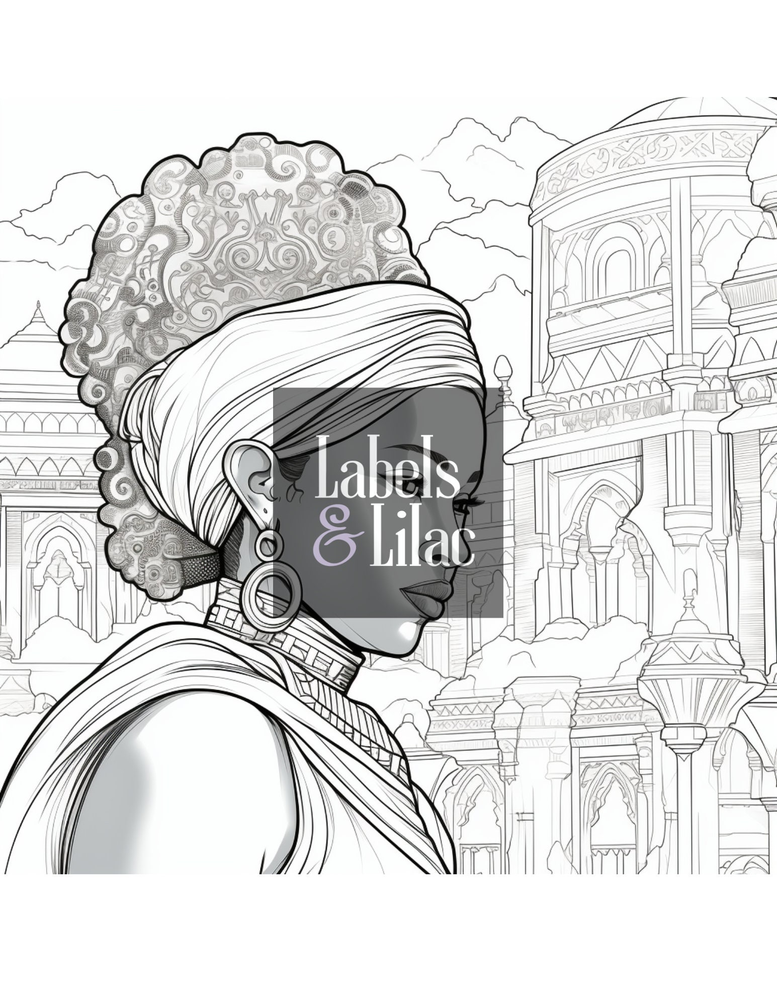 10 African Queen Coloring Pages - PNG Files - Etsy
