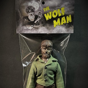 The Wolf Man 8 inch Custom Action Figure Lon Chaney Jr Wolfman Universal Monsters Mego