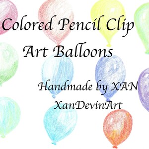 Colored Pencil Clip Art Balloons PNG Files