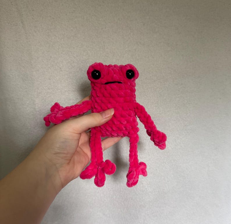 Crochet Long Leg Frog, Hot Pink Frog Toy, Crochet Plush Frog. - Etsy
