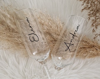 Personalized champagne glass