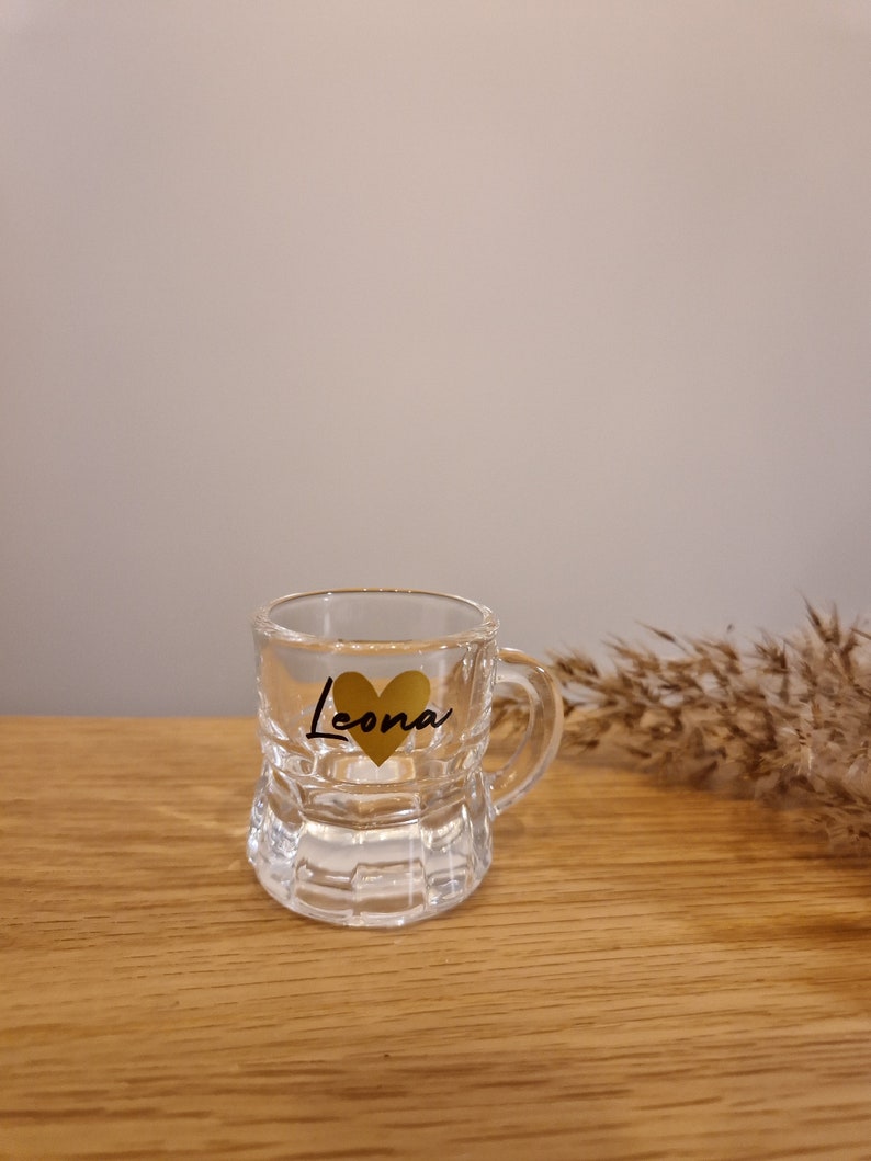 Schnapsglas mit Namen, Personalisiertes Schnapsglas, Schnapspinnchen mit Henkel Bild 3