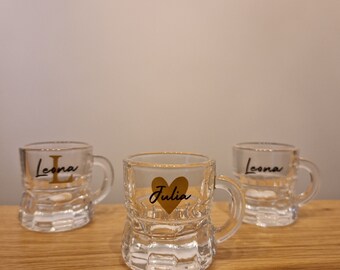 Schnapsglas mit Namen, Personalisiertes Schnapsglas, Schnapspinnchen mit Henkel