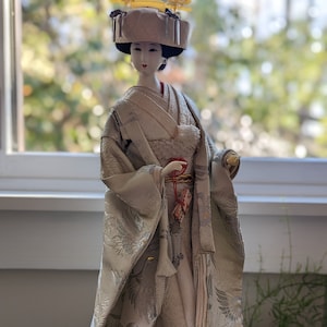 Reserved** Japanese Collectible Doll, White Wedding Silk Kimono