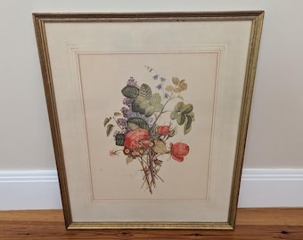 Jean Louis Prevost &quot; Bouquets &quot; Vintage 1940&#39; Etching Tone French Botanical Floral Framed Print, Still Life Floral Wall Art