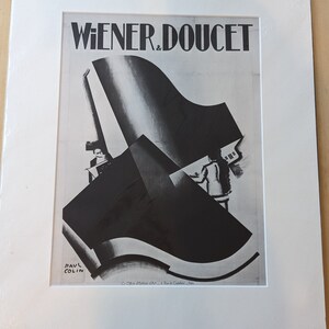 Impresión de póster vintage en blanco y negro 20 "x 16" Wiener y Doucet Paul Colin Paris, impresión de póster publicitario de arte de pared en blanco y negro