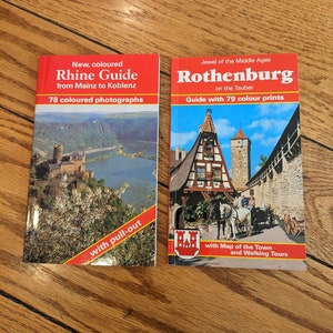 Two Germany Vintage Travel Books, Rhine Guide, Rothenburg (Jewel Of the Middle Ages) , Illustrated Travel Guides,