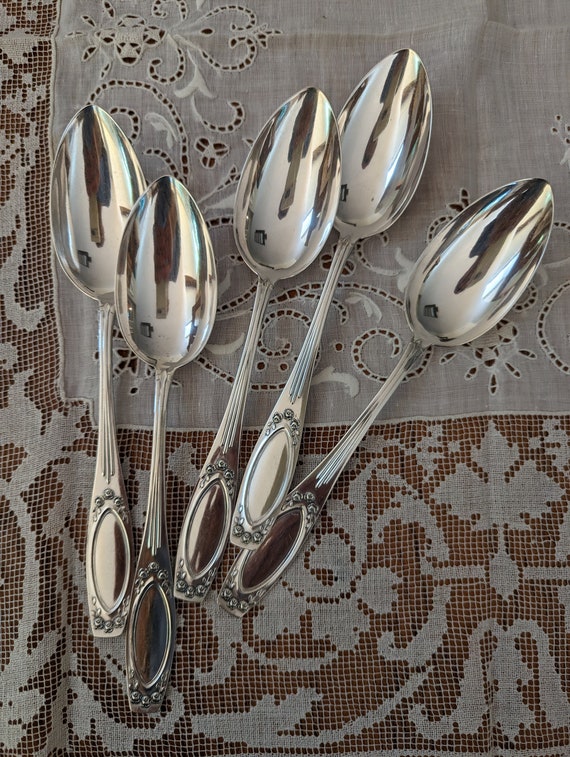 ONE Art Nouveau German 800 Silver Crown and Crescent Moon Large