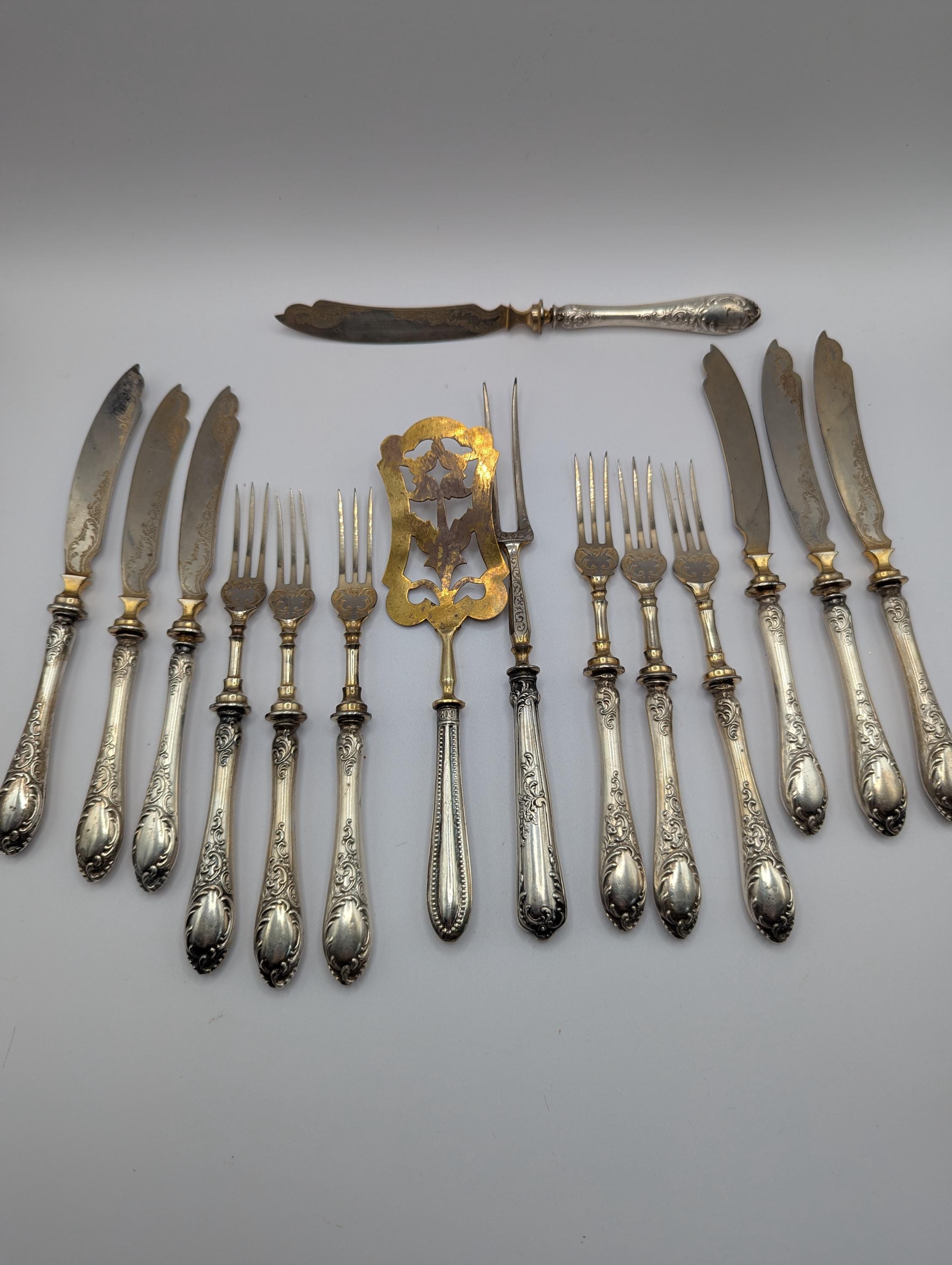 800 Silver Cutlery Set - Etsy