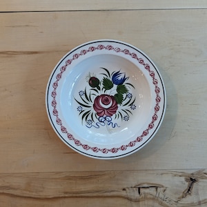 Antique French Sarreguemines Creamware Plate, Antique Hand Painted Folk Plate, Early 19th Century French Folk Pottery Plate