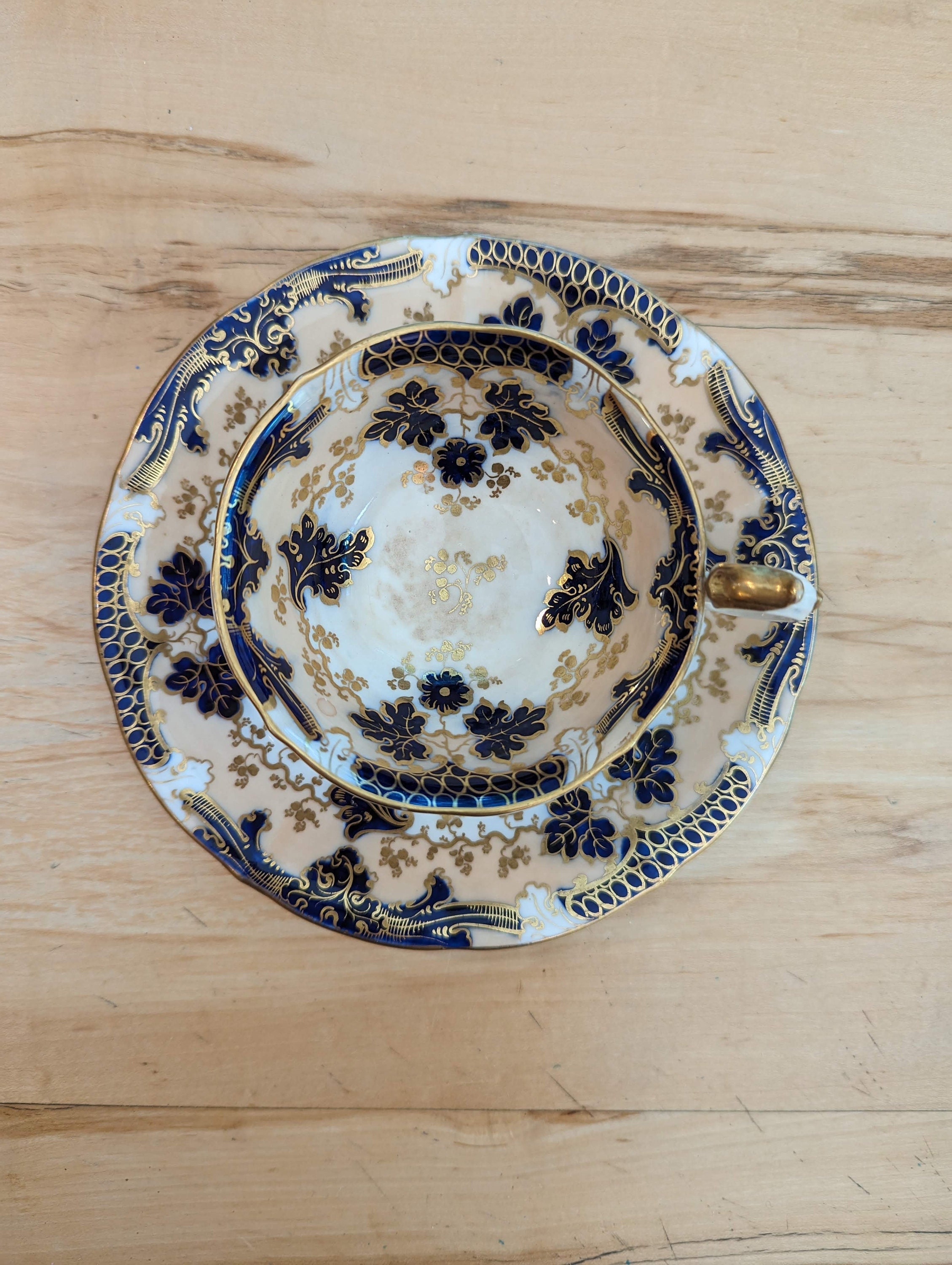 食器  EST. ENGLAND 1759 Antique Early 19th Century English Rockingham Fine Porcelain Hand