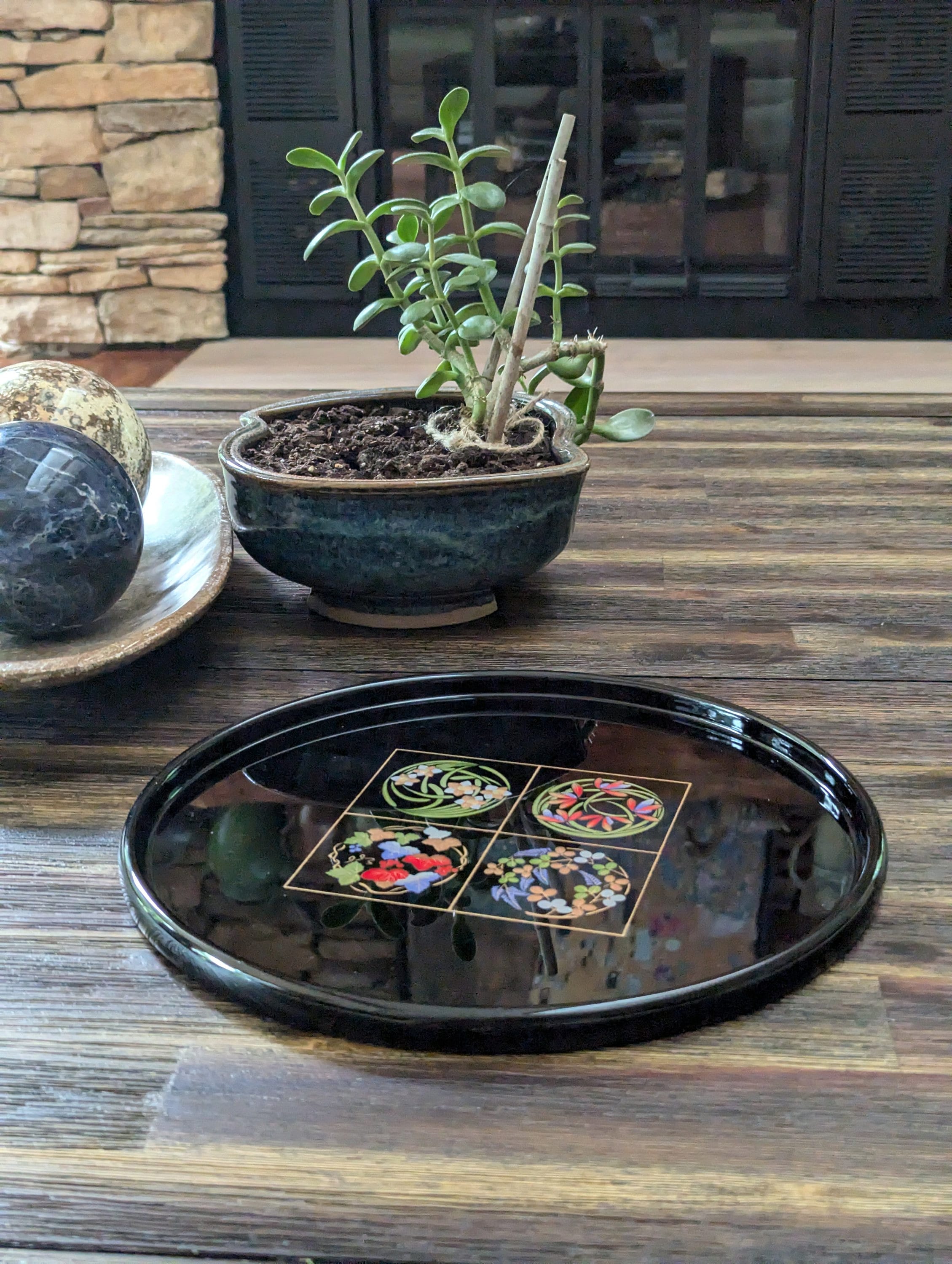 Vintage Japanese Black Lacquer Trays - Etsy