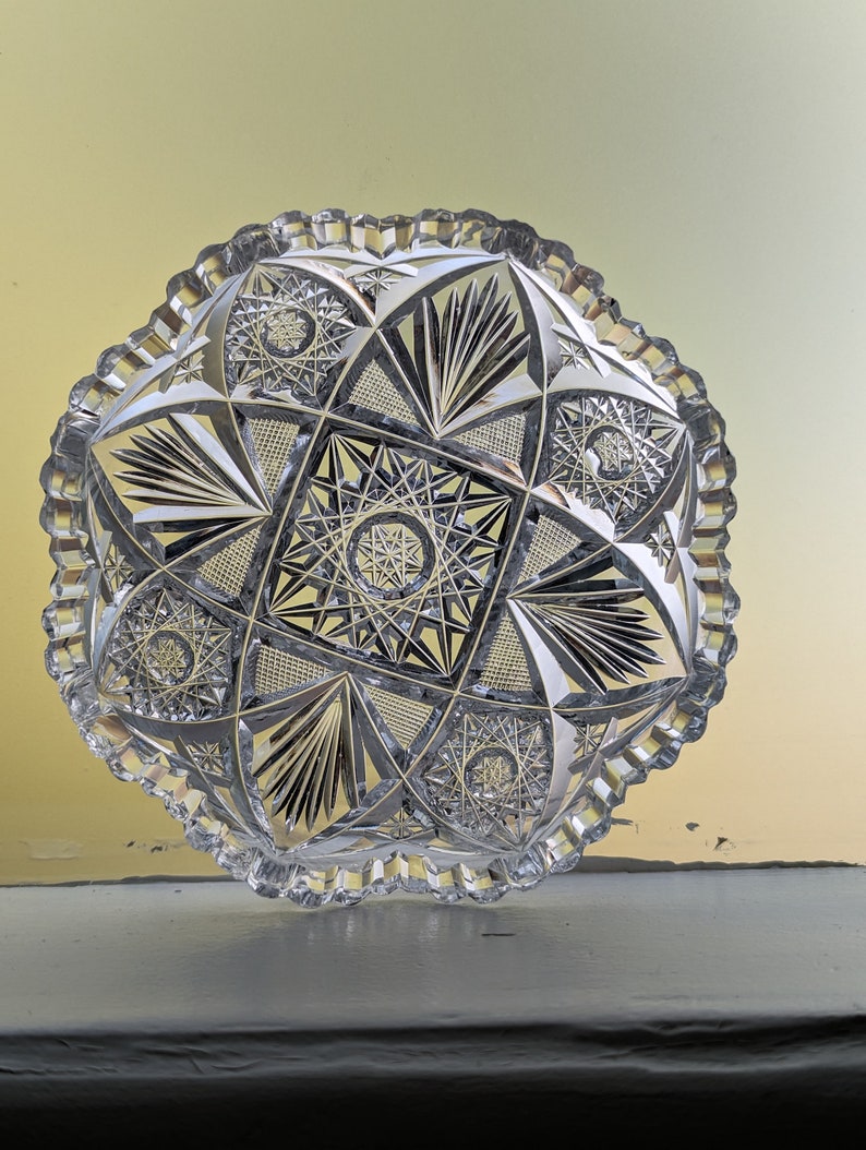 Antique ABP Cut Glass 5 in Lotus Pattern Bowl by Eggington C1899 ...