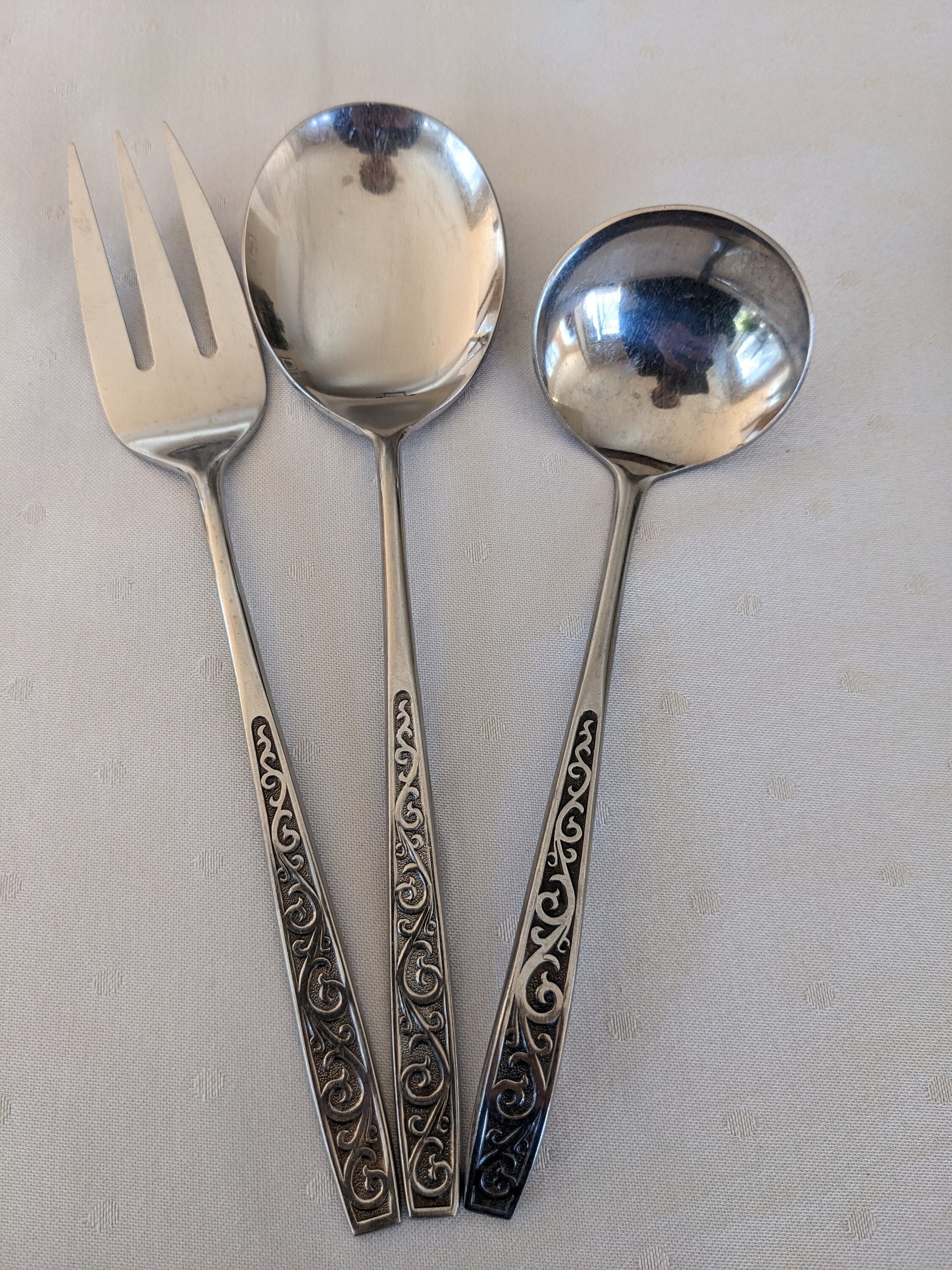 Valentine Vintage Rose Silverware, Lunchbox Utensils, Wood Handle  Anniversary Gift Up-cycled 1970. LIMITED AVAILABILITY Order Now 1/05/23 