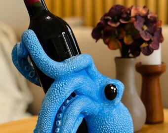 Handgemachter Oktopus-Weinhalter: Dekorative Polyester-Figur
