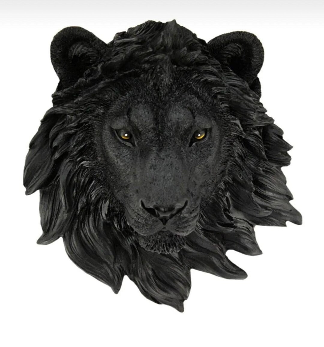 Lion Head Wall Sculpture Lion Head Wall Ornament Black Etsy