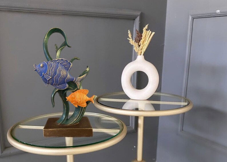Fish Figurine Sculpture - 31x16 Cm Polyester Decorative Statue | Ocean ...