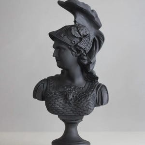 Handmade Athena Bust Sculpture: Greek Goddess Decor