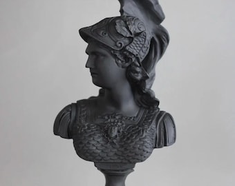 Handmade Athena Bust Sculpture: Greek Goddess Decor