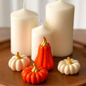 Minimalist Concrete Pumpkin Set of 4 • Handmade Decorative Pumpkins • Fall Halloween Thanksgiving Table Decor • Modern Ornaments | Pumpkin
