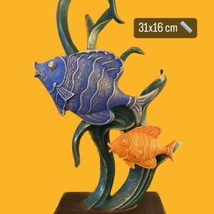 Fish Figurine Sculpture - 31x16 Cm Polyester Decorative Statue | Ocean ...