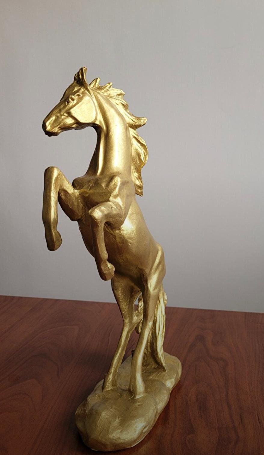 Gold Horse Statue Gold Prancing Horse Statue prancing Horse Etsy