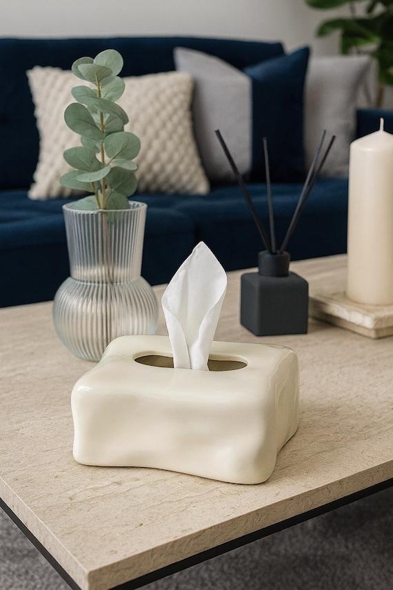 Handgemachte Keramik Tücher Box Deckel | Modernes minimalistisches Wohnkultur