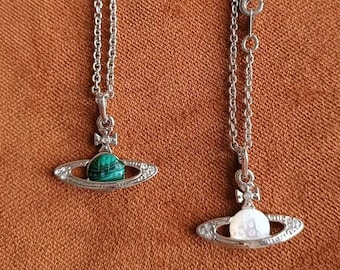 Saturn orb 3D london silver necklace with dustbag