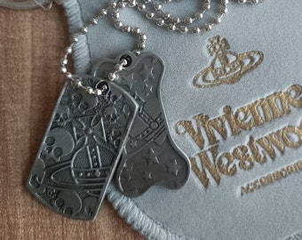 nana anime dogtag necklace , two pieces necklace , vivienne  westwood necklace with dustbag