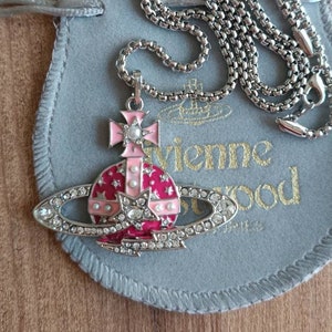 vivienne westwood pink star necklace with dustbag