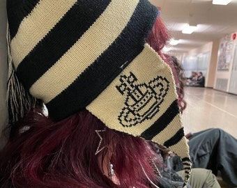 帽子 nana Nana Anime Beanie Hat – Striped Earflap Cosplay Cap With Tassels