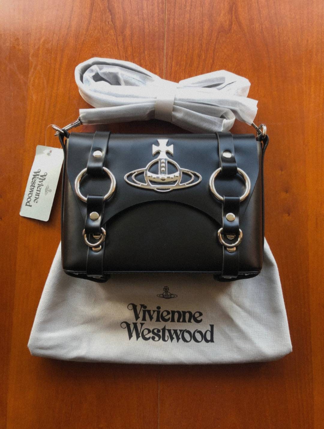 Vivienne Westwood Black Purse , Vivienne Bag ,nana Anime Bag ,leather