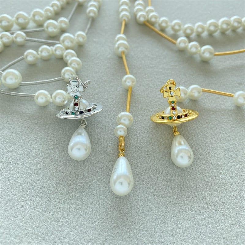 Vivienne Westwood Three Row Pearl Necklace - Etsy Finland