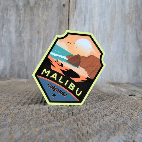 Malibu California Sticker Coastal Beach Destination Souvenir Travel Sticker