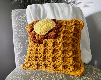 Patrón de ganchillo de almohada tipo gofre
