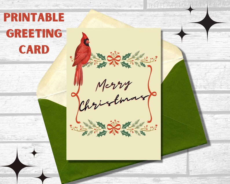 Printable Christmas Card Etsy Christmas Card Etsy