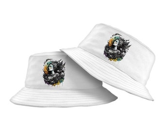 Woman Graffiti Bucket Hat - Paint Hat - Colorful Bucket Hat