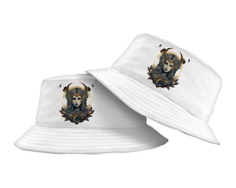 Woman Face Bucket Hat - Themed Hat - Moon Bucket Hat